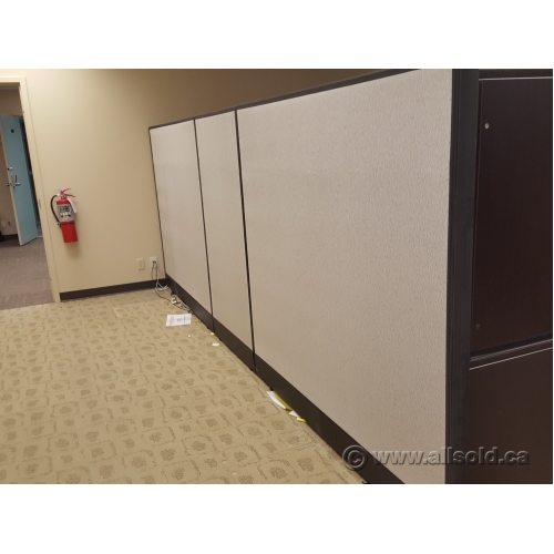 Teknion Grey / Black Trim Panels Dividers Set of 3 Portable Wall